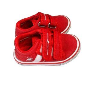 BEVERLY Hills Polo Club Red & White Little Boys Velcro Sneakers Size 5